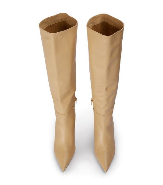 Beige Tony Bianco Drake Butter Nappa 9.5cm Mid Calf Boots | UPHND96024
