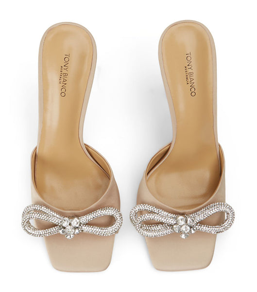 Beige Tony Bianco Franki Nude Satin 10.5cm Stiletto Heels | PHDFL75441