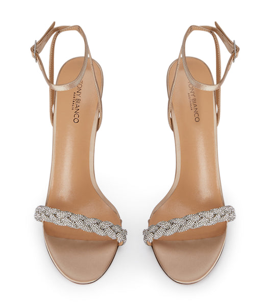 Beige Tony Bianco Kosta Nude Satin 11cm Stiletto Heels | TPHWZ50459
