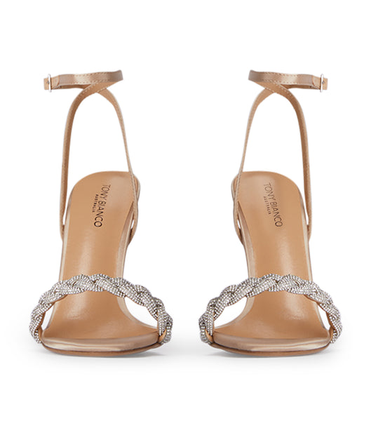 Beige Tony Bianco Kosta Nude Satin 11cm Stiletto Heels | TPHWZ50459