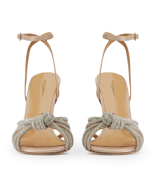 Beige Tony Bianco Kyla Nude Satin 11cm Event Heels | FPHUI33944