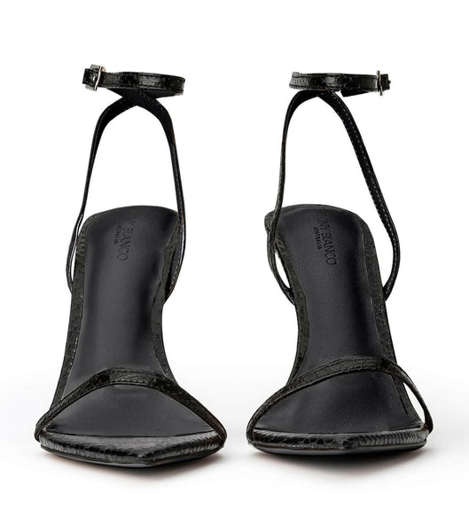 Black / Snake Tony Bianco Myra Black Snake 10.5cm Stiletto Heels | XPHGW84182