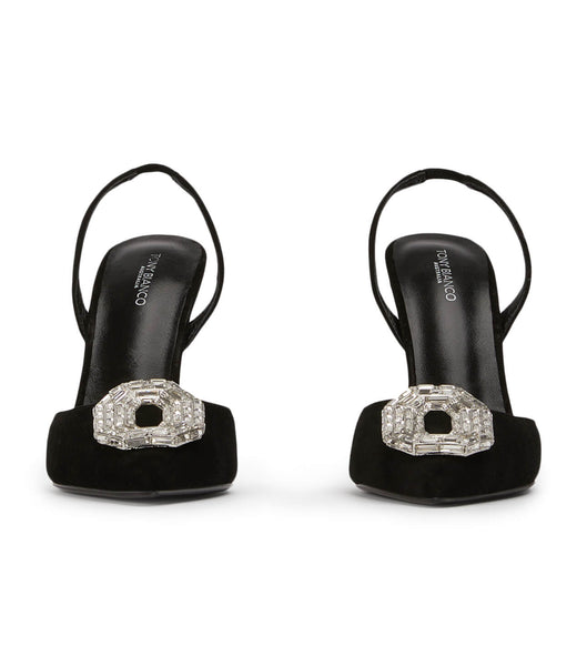 Black Tony Bianco Arma Black Suede 10.5cm Bling Heels | BPHSO44978