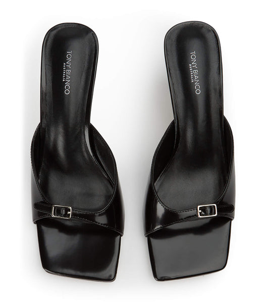 Black Tony Bianco Asar Black Hi Shine 6.5cm Event Heels | UPHTG60343
