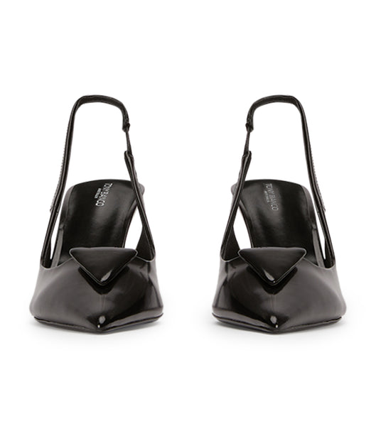 Black Tony Bianco Bertie Black Hi Shine 7.5cm Low Heels | DPHVO97704