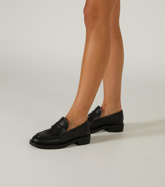 Black Tony Bianco Cherish Black Turin 4.5cm Loafers | DPHVO99686