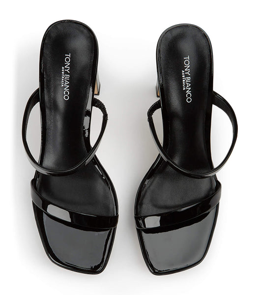 Black Tony Bianco Diane Black Patent 11.5cm Block Heels | APHDF50481