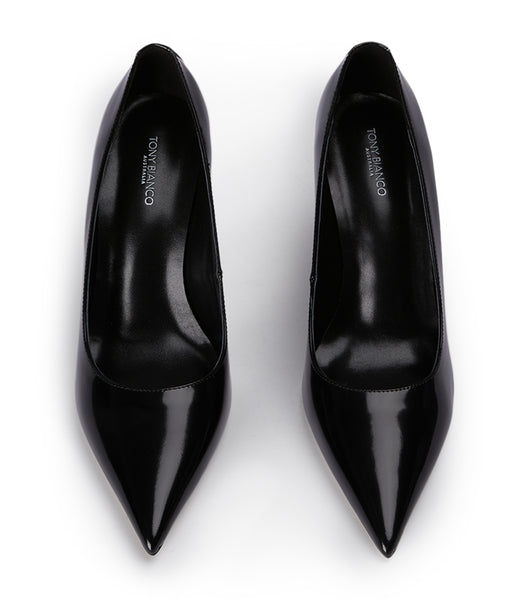 Black Tony Bianco Dolly Black Hi Shine 9.5cm Wedges | ZPHMJ66510