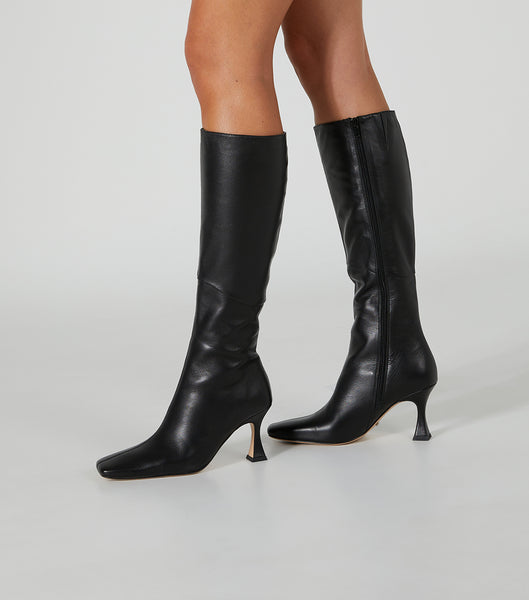 Black Tony Bianco Fantasy Black Venice 8cm Knee High Boots | TPHWZ39543