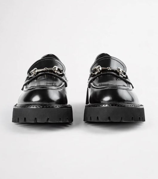 Black Tony Bianco Greer Black Hi Shine 4cm Loafers | GPHEC31806