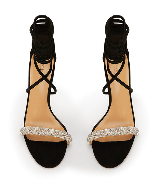 Black Tony Bianco Henley Black Suede 8.5cm Strappy Heels | SPHVO65786