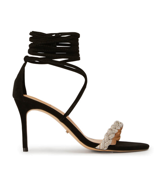 Black Tony Bianco Henley Black Suede 8.5cm Strappy Heels | SPHVO65786