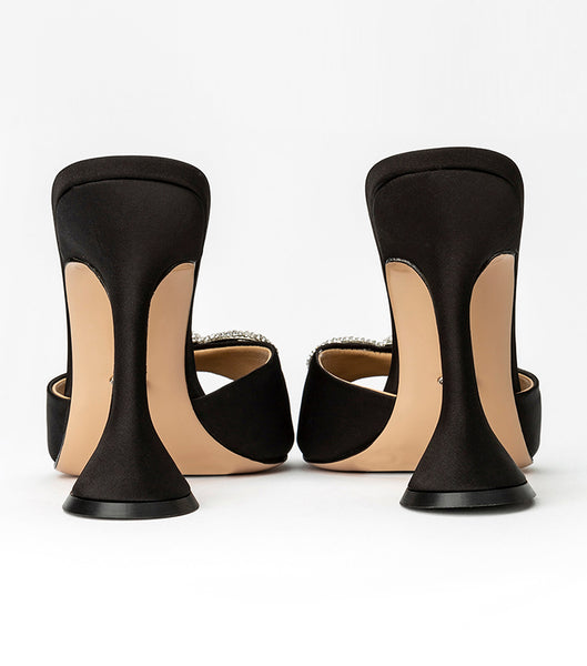 Black Tony Bianco Montana Black Satin 10.5cm Event Heels | PHEAH93243