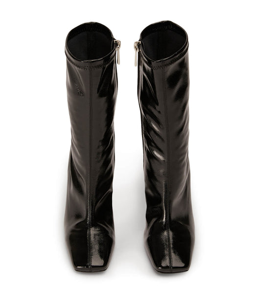 Black Tony Bianco Remie Black Crinkle Patent 10.5cm Ankle Boots | XPHBH32765