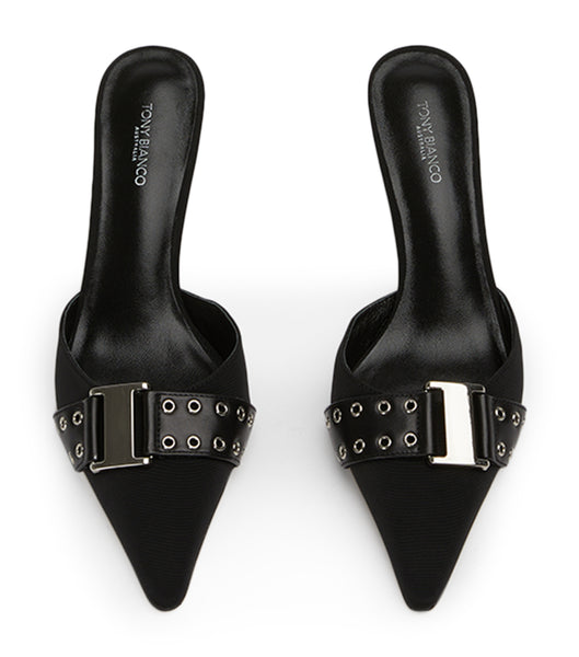 Black Tony Bianco Samma Black Grosgrain/Black Como 8cm Low Heels | PHEAH28911
