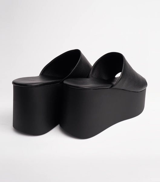 Black Tony Bianco Tegan Black Sheep Nappa 9.5cm Wedges | BPHSD51045