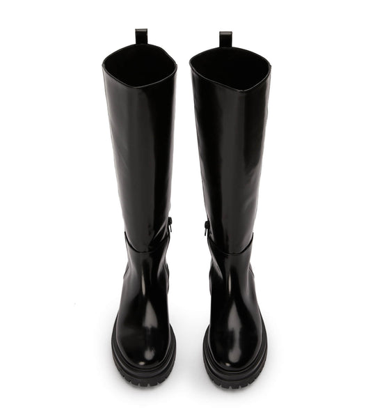 Black Tony Bianco Welly Black Hi Shine 4.5cm Knee High Boots | PHNZX74395