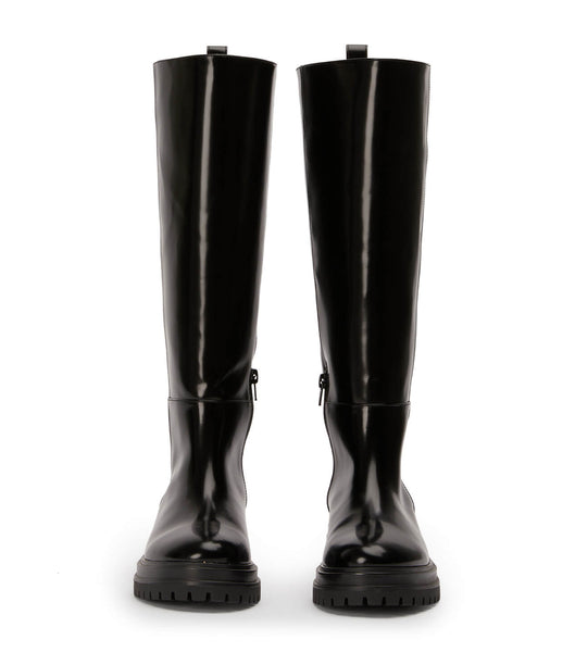 Black Tony Bianco Welly Black Hi Shine 4.5cm Knee High Boots | PHNZX74395