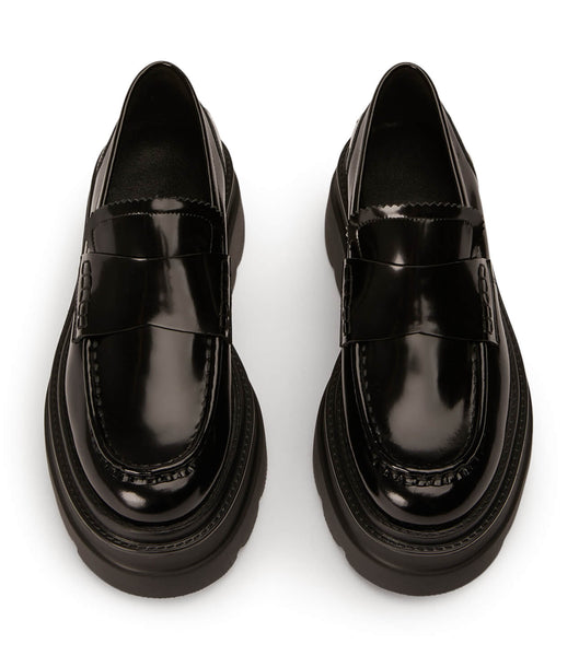 Black Tony Bianco Zomp Black Hi Shine 7.5cm Loafers | PHJZR86367