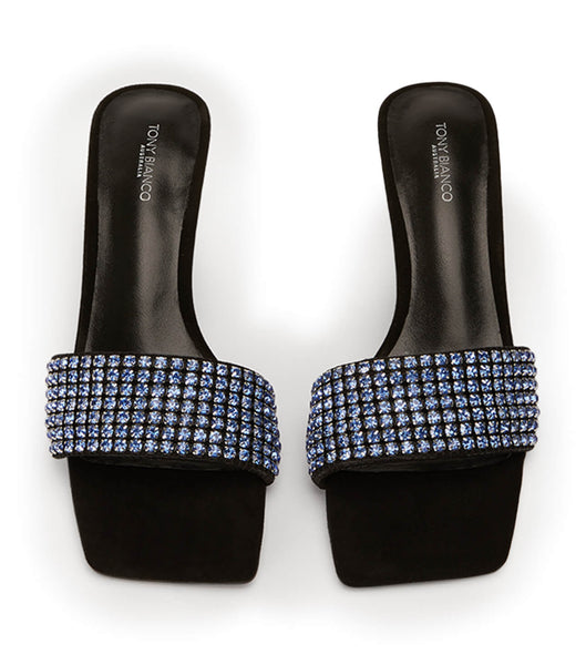 Blue / Black Tony Bianco Amos Blue Crystal/Black Suede 6.5cm Stiletto Heels | MPHHR37026