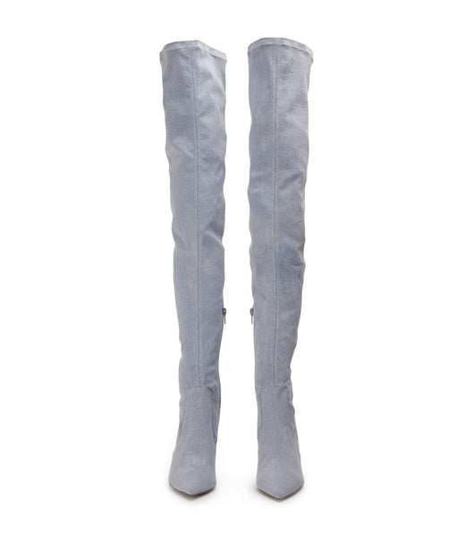 Blue Tony Bianco Avah Denim Stretch 10.5cm Stretch Boots | TPHPQ84678