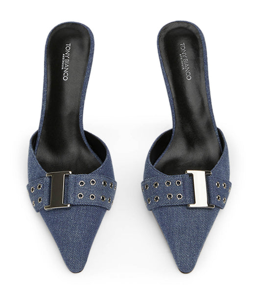 Blue Tony Bianco Samma Vintage Denim 8cm Low Heels | UPHTG38507