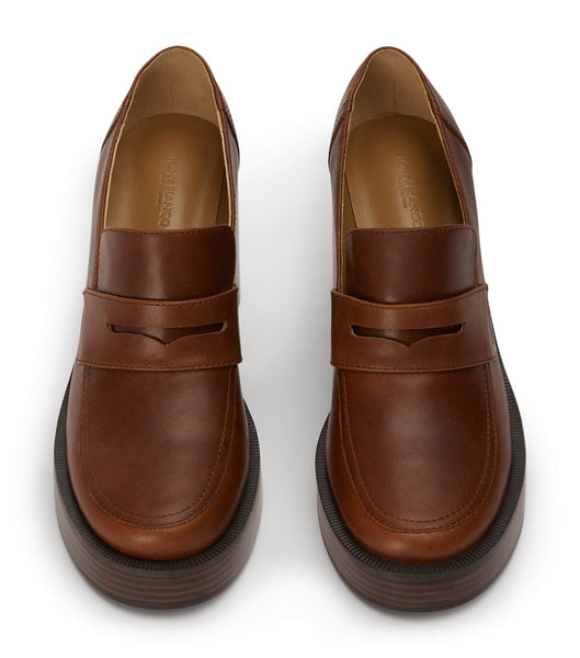 Brown Tony Bianco Taranto Cognac 9cm Platform Shoes | ZPHMJ60597