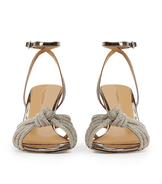Grey Tony Bianco Helena Gunmetal Shine 8.5cm Event Heels | EPHHC52169