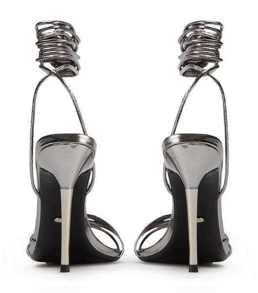 Grey Tony Bianco Mavis Gunmetal Glimmer 10.5cm Strappy Heels | FPHHY45963