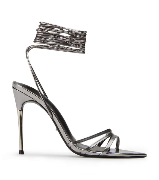 Grey Tony Bianco Mavis Gunmetal Glimmer 10.5cm Strappy Heels | FPHHY45963