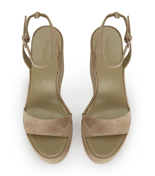 Grey Tony Bianco Vesna Stone Suede 13cm Wedges | DPHKV37338