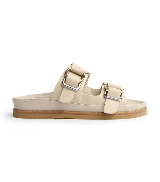 Light Yellow Tony Bianco Hunter Vanilla Capretto 3.5cm Slides | PHCVG25018
