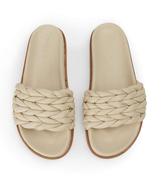 Light Yellow Tony Bianco Layton Vanilla Nappa Slides | PHJBT95773