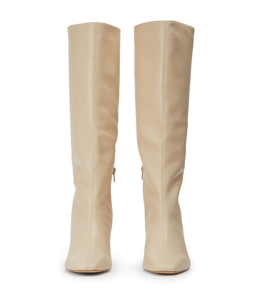 Light Yellow Tony Bianco Vixon Vanilla Nappa 5cm Knee High Boots | PHJVR62848