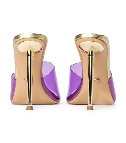 Purple / Gold Tony Bianco Mylo Purple Vinylite/Gold 10.5cm Event Heels | XPHBH65111