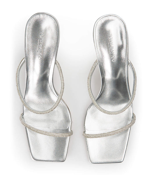 Silver / Metal Tony Bianco Chase Silver Nappa Metallic 8.5cm Low Heels | PHDYB34050