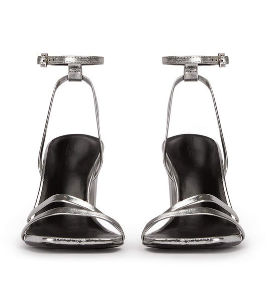 Silver Tony Bianco Corso Silver Foil 8.5cm Strappy Heels | MPHFT74657