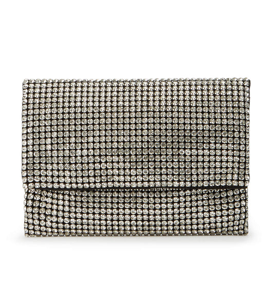 Silver Tony Bianco Maddox Clear Crystal Clutch Accessories | PHXMI84466