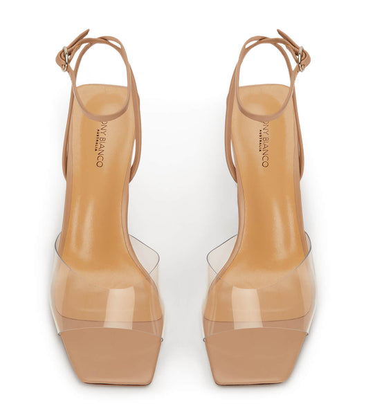Skin Color Tony Bianco Nelani Clear Vinylite/Skin 10.5cm Event Heels | EPHHC70543