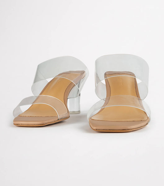 Skin Color Tony Bianco Sabelle Clear Vynalite/Skin Capretto 6.5cm Event Heels | PHJVR85422