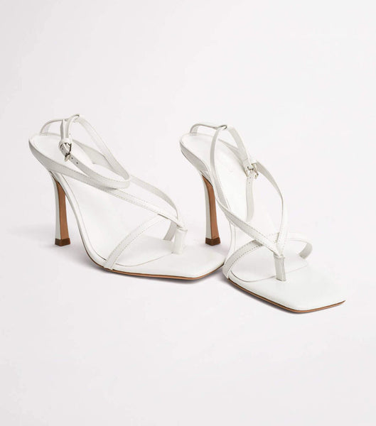 White Tony Bianco Faythe White Kid 10.5cm Thong Sandals | BPHSO28864