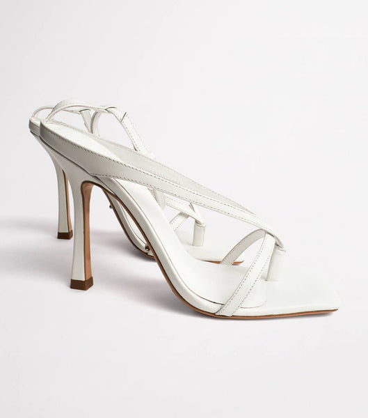 White Tony Bianco Faythe White Kid 10.5cm Thong Sandals | BPHSO28864