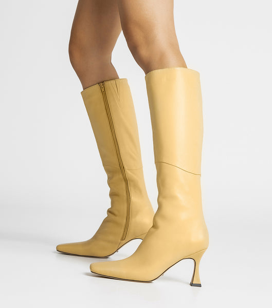 Yellow Tony Bianco Fantasy Butter Nappa 8cm Heeled Boots | QPHUV74722