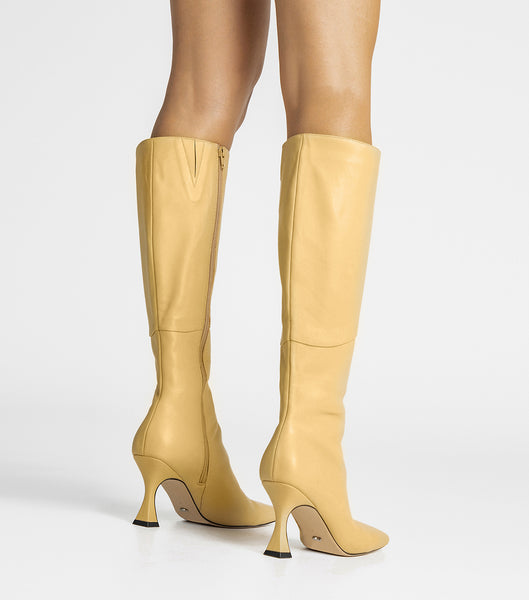 Yellow Tony Bianco Fantasy Butter Nappa 8cm Heeled Boots | QPHUV74722