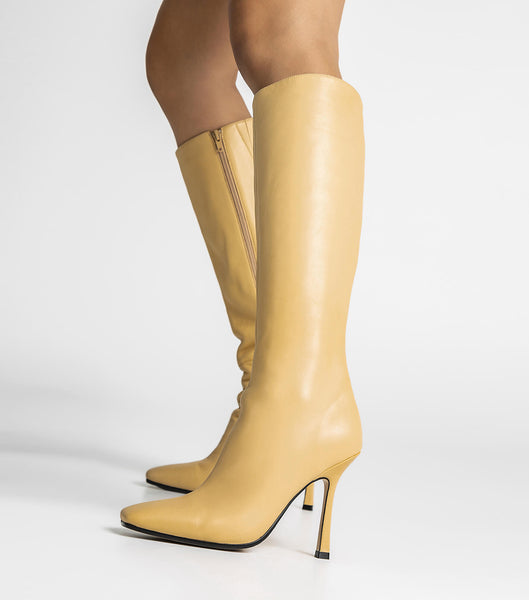 Yellow Tony Bianco Havana Butter Nappa 10.5cm Knee High Boots | DPHVO52485