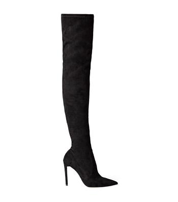 Black Tony Bianco Avah Black Stretch Suede 10.5cm Heeled Boots | PHEAH31439