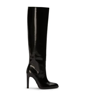 Black Tony Bianco Hot Black Hi Shine 10.5cm Heeled Boots | QPHWA56798