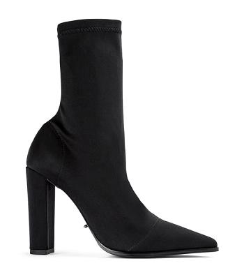 Black Tony Bianco Lila Black Lycra 10.3cm Heeled Boots | PHJBT57225