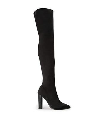 Black Tony Bianco Lucca Black Sock Knit 10.3cm Heeled Boots | UPHTG47971