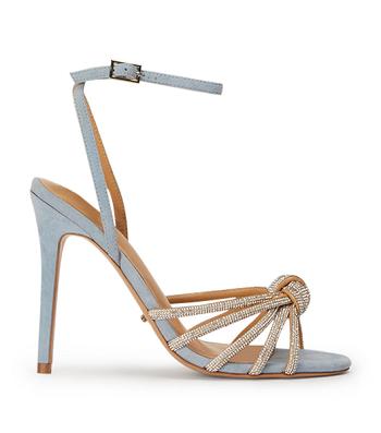 Blue Tony Bianco Kyla Sky Suede 11cm Strappy Heels | LPHSX12222